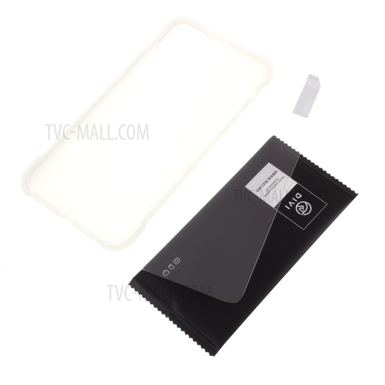 DIVI Air Cushion Shockproof TPU Case with Tempered Glass Screen Protector for iPhone 11 Pro Max 6.5 inch - White-1