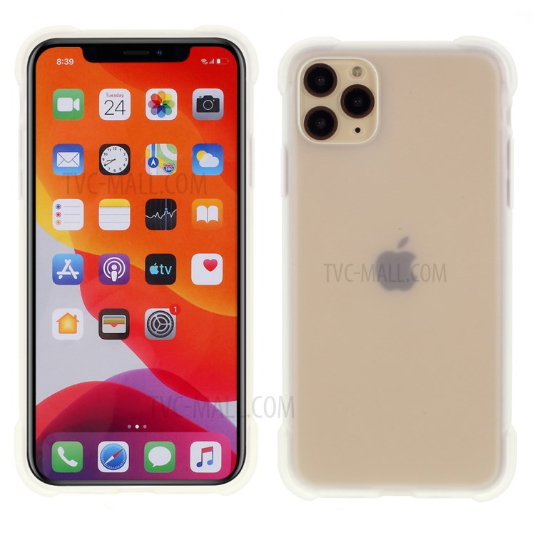 DIVI Air Cushion Shockproof TPU Case with Tempered Glass Screen Protector for iPhone 11 Pro Max 6.5 inch - White-2