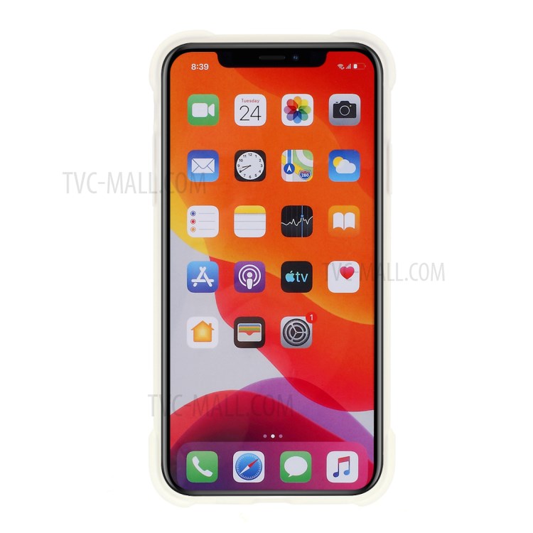 DIVI Air Cushion Shockproof TPU Case with Tempered Glass Screen Protector for iPhone 11 Pro Max 6.5 inch - White-4