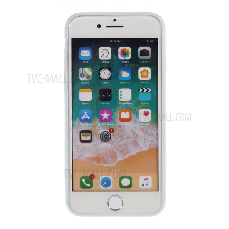 DIVI Soft TPU Shell Case with Tempered Glass Screen Protector for iPhone SE (2nd Generation)/8/7 - White-4