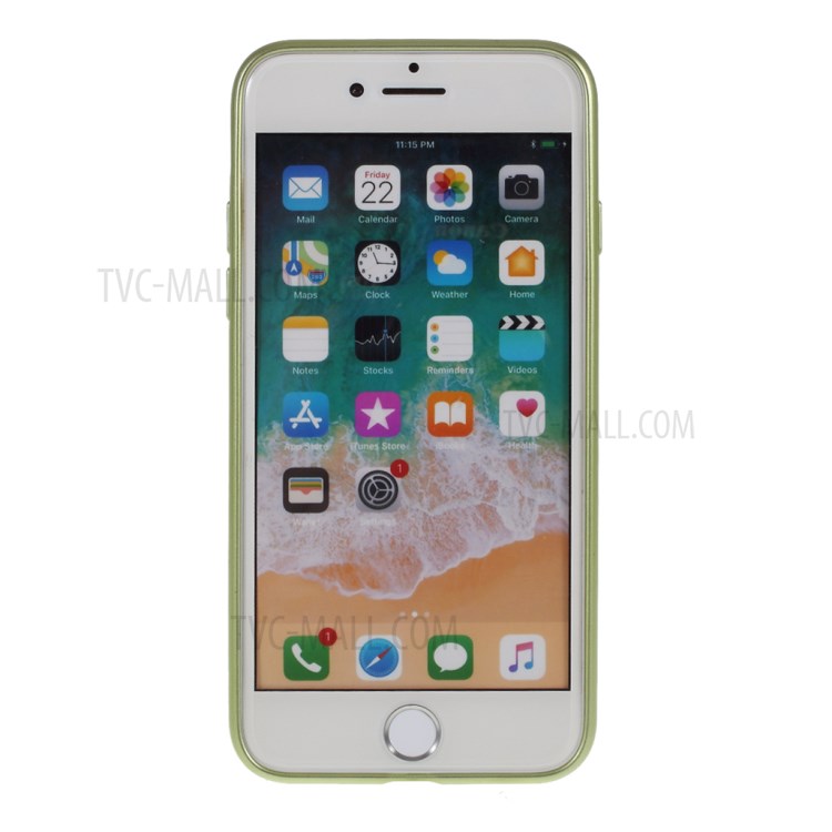 DIVI Soft TPU Shell Case with Tempered Glass Screen Protector for iPhone SE (2nd Generation)/8/7 - Green-4
