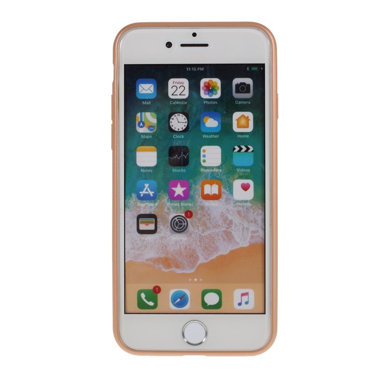 DIVI Soft TPU Shell Case with Tempered Glass Screen Protector for iPhone SE (2nd Generation)/8/7 - Gold-4