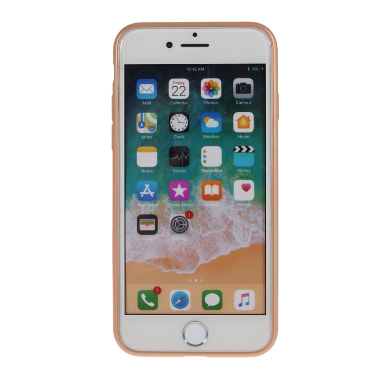 Divi Soft TPU Shell Case Com Protetor de Tela de Vidro Temperado Para Iphone SE (2020)/SE (2022)/8/7 - Ouro-4