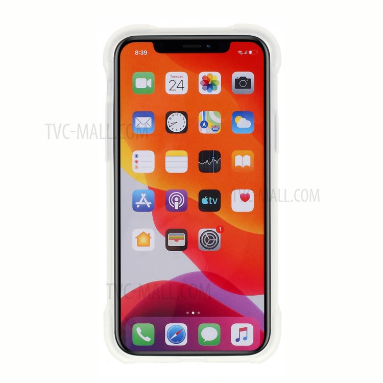 DIVI Air Cushion Shockproof TPU Phone Case with Tempered Glass Screen Protector for iPhone 11 Pro 5.8 inch - White-2