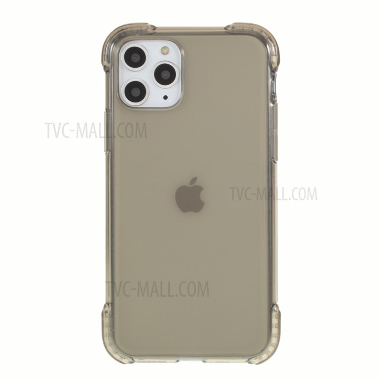 DIVI Air Cushion Shockproof TPU Phone Case with Tempered Glass Screen Protector for iPhone 11 Pro 5.8 inch - Transparent Black-2