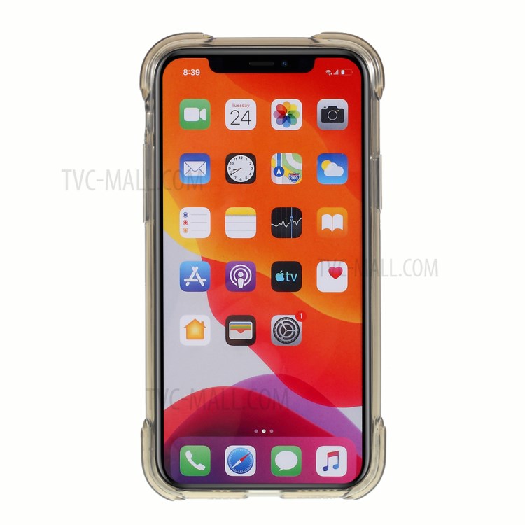 DIVI Air Cushion Shockproof TPU Phone Case with Tempered Glass Screen Protector for iPhone 11 Pro 5.8 inch - Transparent Black-4
