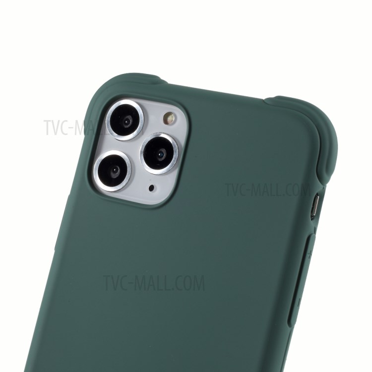 DIVI Air Cushion Shockproof TPU Phone Case with Tempered Glass Screen Protector for iPhone 11 Pro 5.8 inch - Blackish Green-5