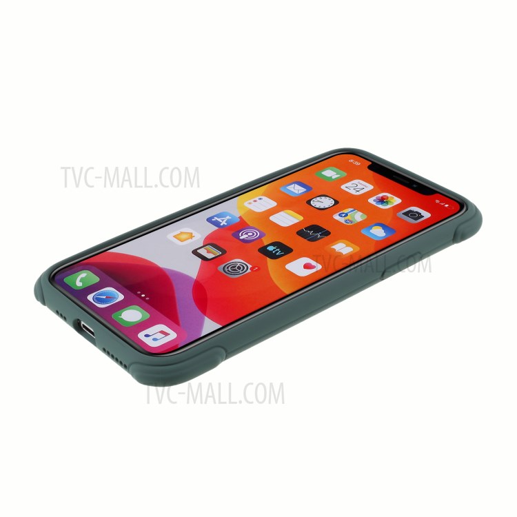 DIVI Air Cushion Shockproof TPU Phone Case with Tempered Glass Screen Protector for iPhone 11 Pro 5.8 inch - Blackish Green-8