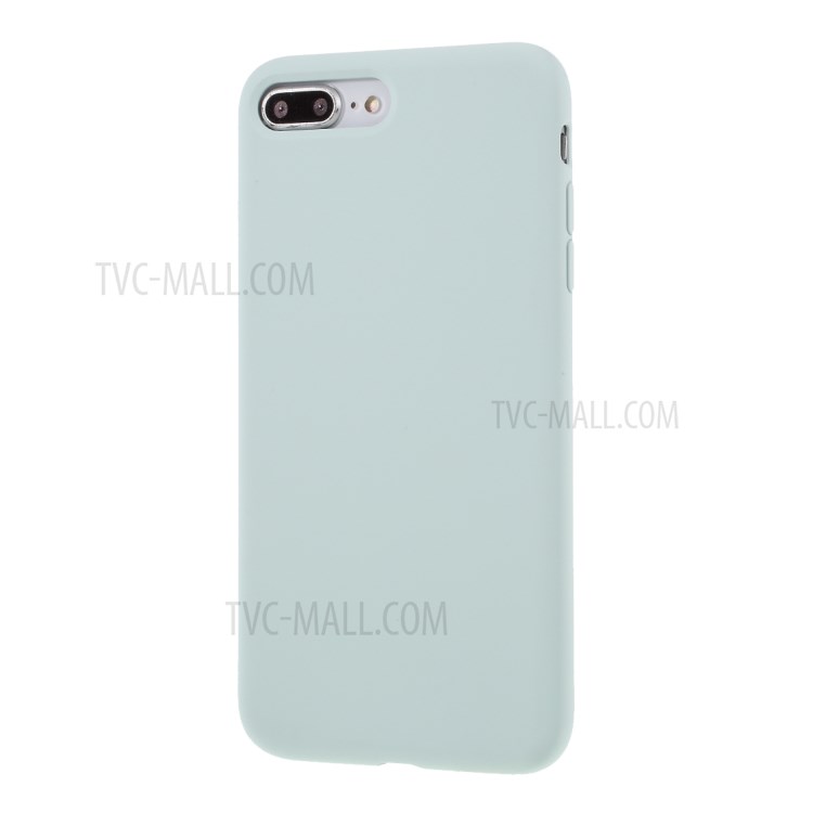 BX Ultra-thin Liquid Silicone Back Case for iPhone 8 Plus/7 Plus - Cyan-2