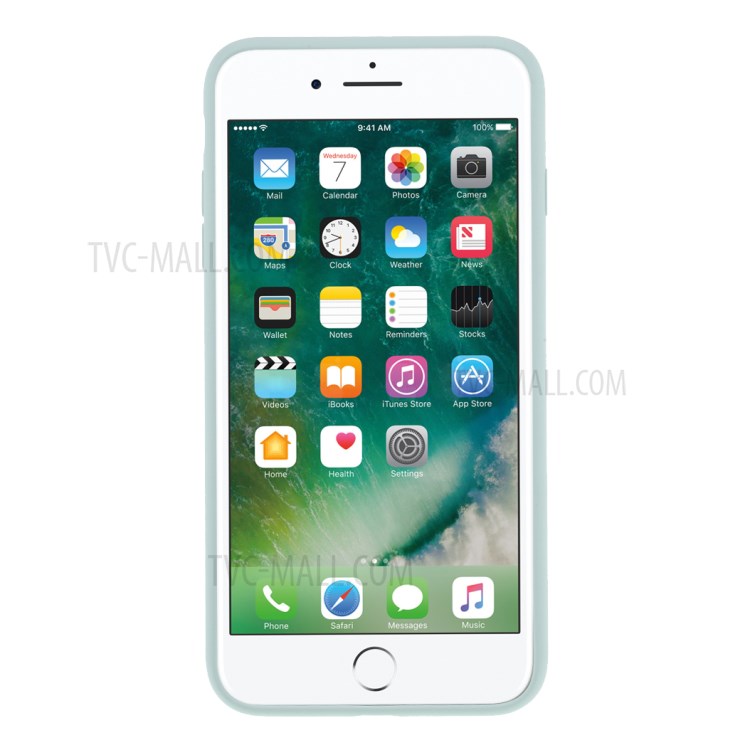 BX Ultra-thin Liquid Silicone Back Case for iPhone 8 Plus/7 Plus - Cyan-3