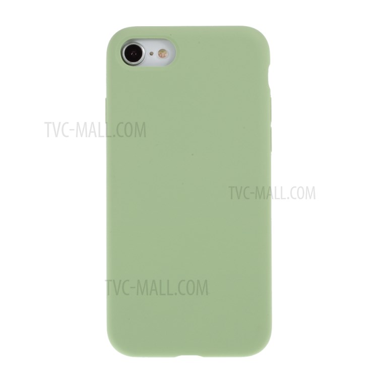 BX Ultra-thin Liquid Silicone Case with Tempered Glass Screen Protector for iPhone SE (2nd Generation)/8/7 - Green-2