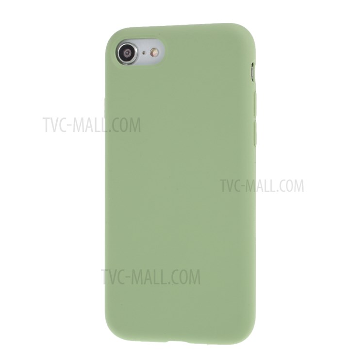 BX Ultra-thin Liquid Silicone Case with Tempered Glass Screen Protector for iPhone SE (2nd Generation)/8/7 - Green-3