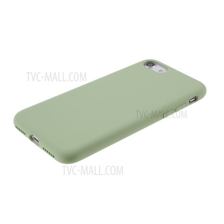 BX Ultra-thin Liquid Silicone Case with Tempered Glass Screen Protector for iPhone SE (2nd Generation)/8/7 - Green-5