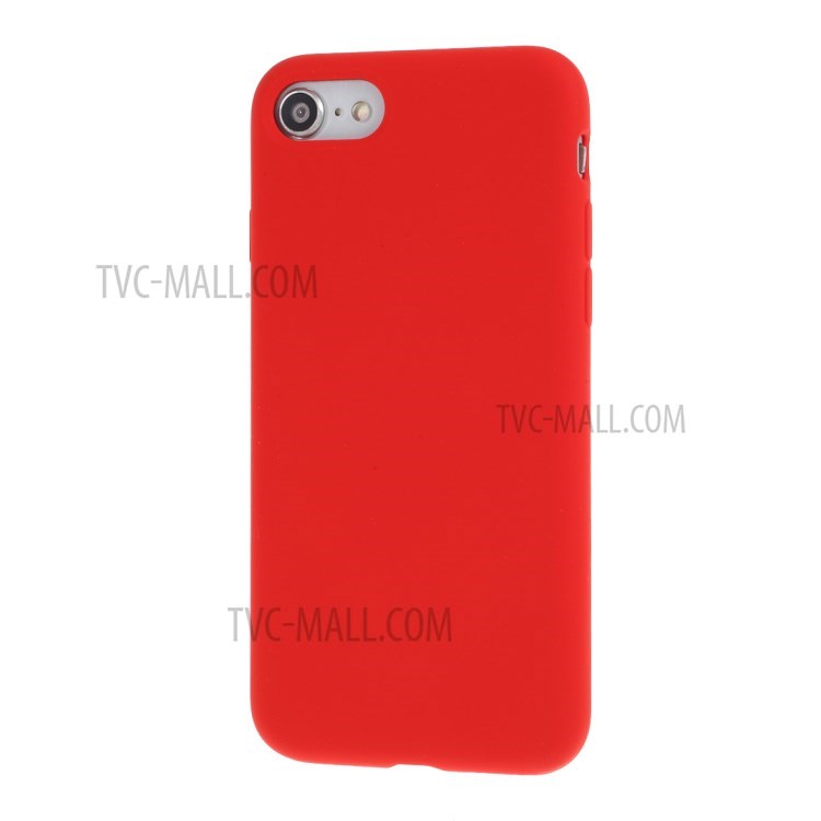 BX Ultra-thin Liquid Silicone Case with Tempered Glass Screen Protector for iPhone SE (2nd Generation)/8/7 - Red-2