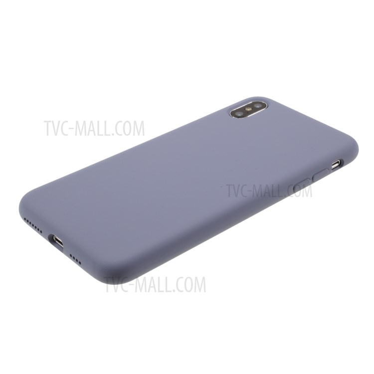 BX Ultra-thin Liquid Silicone Case Shell with Tempered Glass Screen Protector for iPhone XS Max 6.5 inch - Purple-5