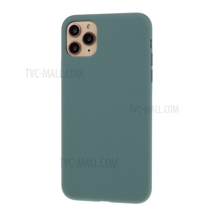BX Ultra-thin Soft Liquid Silicone Case with Tempered Glass Screen Protector for iPhone 11 Pro 5.8 inch - Dark Green-3