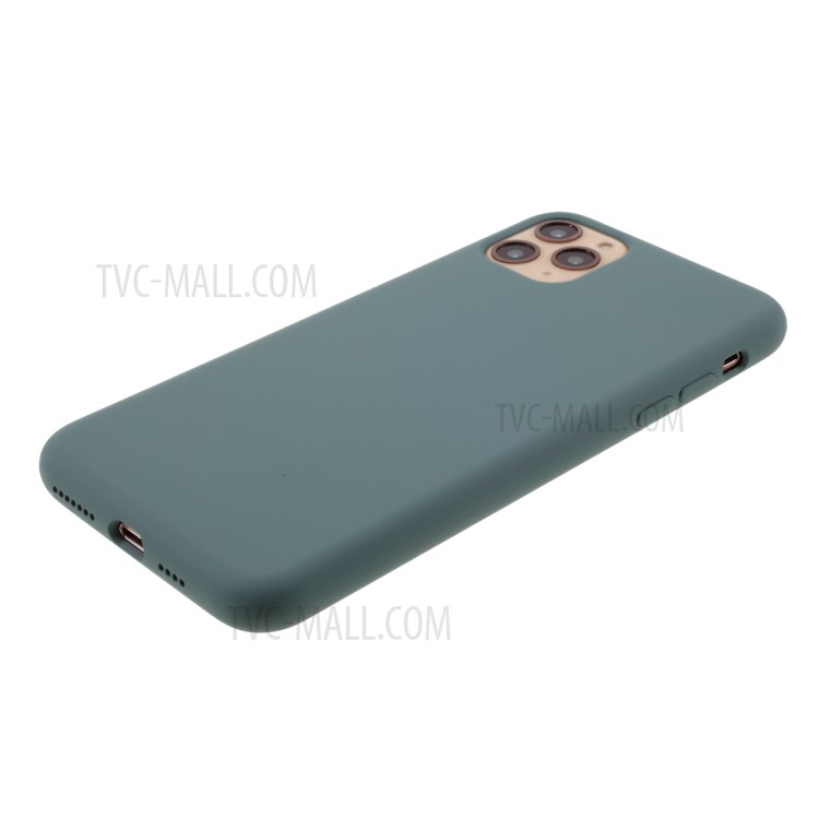 BX Ultra-thin Soft Liquid Silicone Case with Tempered Glass Screen Protector for iPhone 11 Pro 5.8 inch - Dark Green-6