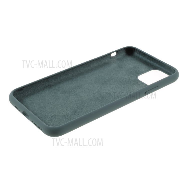 BX Ultra-thin Soft Liquid Silicone Case with Tempered Glass Screen Protector for iPhone 11 Pro 5.8 inch - Dark Green-8