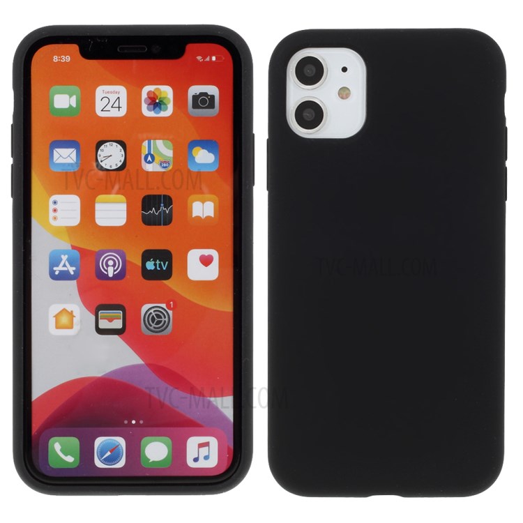 BX Ultra-thin Liquid Silicone Phone Shell Case for iPhone 11 6.1 inch - Black-1