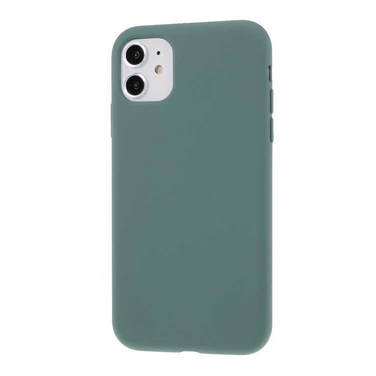 BX Custodia a Shell Per Telefoni in Silicone Liquido Ultra-sottile Per Iphone 11 6,1 Pollici - Verde Scuro-2