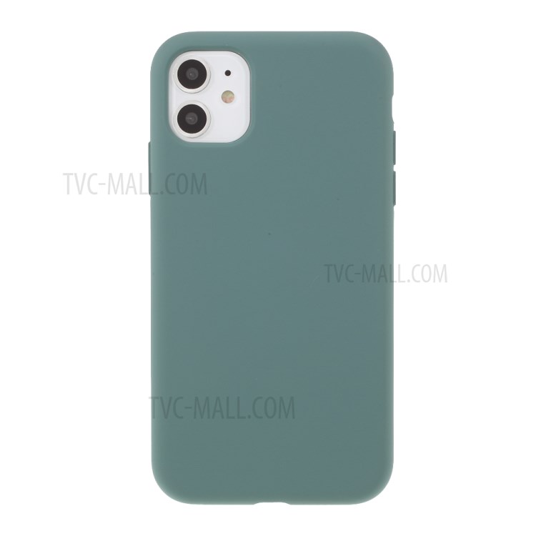 BX Ultra-thin Liquid Silicone Case with Tempered Glass Screen Protector for iPhone 11 6.1 inch - Midnight Green-2