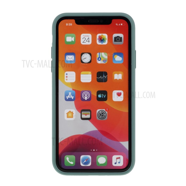 BX Ultra-thin Liquid Silicone Case with Tempered Glass Screen Protector for iPhone 11 6.1 inch - Midnight Green-4