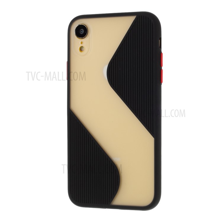 Preciso Buraco Cut-out Caso De Telefone Contraste De Cor Splicing TPU Para Iphone XR 6.1 Polegadas - Preto-2