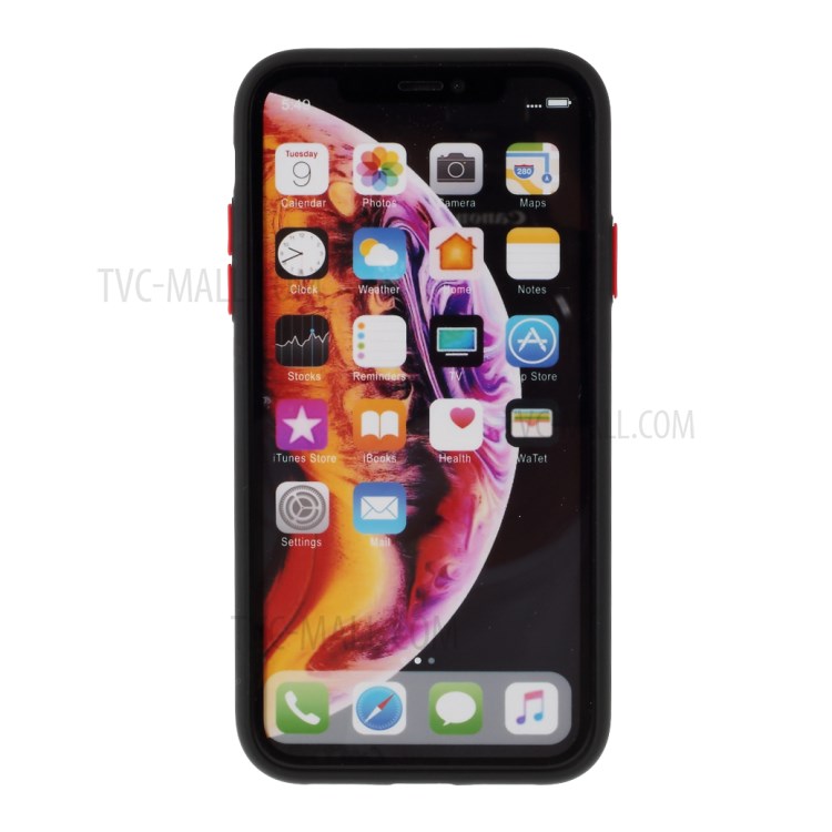 Preciso Buraco Cut-out Caso De Telefone Contraste De Cor Splicing TPU Para Iphone XR 6.1 Polegadas - Preto-3