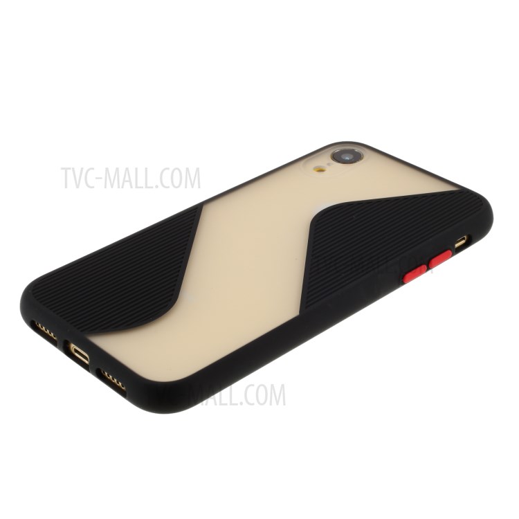 Preciso Buraco Cut-out Caso De Telefone Contraste De Cor Splicing TPU Para Iphone XR 6.1 Polegadas - Preto-4