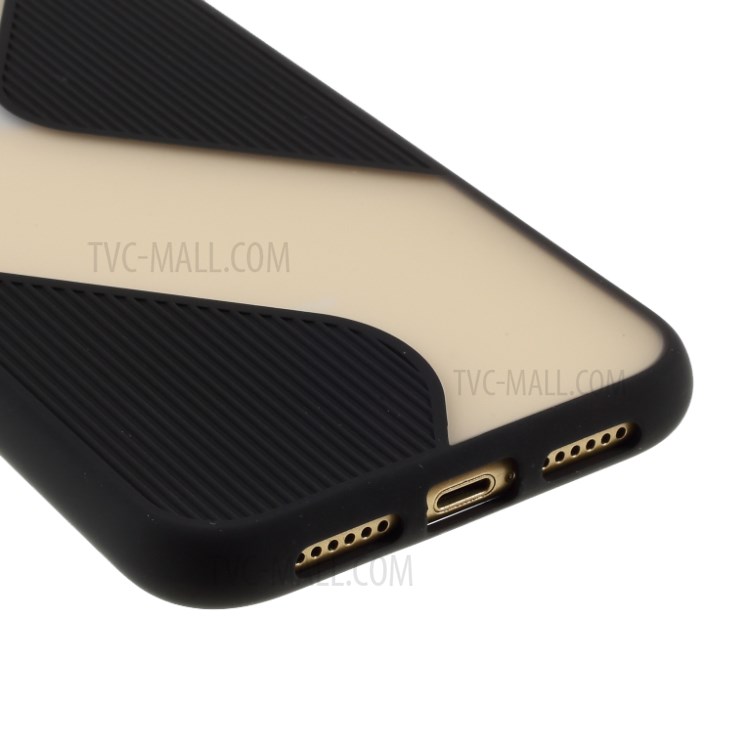 Preciso Buraco Cut-out Caso De Telefone Contraste De Cor Splicing TPU Para Iphone XR 6.1 Polegadas - Preto-5