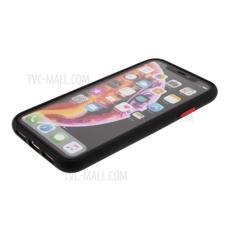 Preciso Buraco Cut-out Caso De Telefone Contraste De Cor Splicing TPU Para Iphone XR 6.1 Polegadas - Preto-6