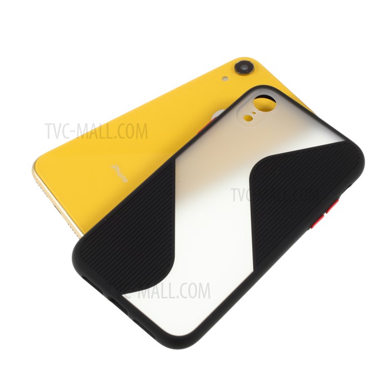 Preciso Buraco Cut-out Caso De Telefone Contraste De Cor Splicing TPU Para Iphone XR 6.1 Polegadas - Preto-7