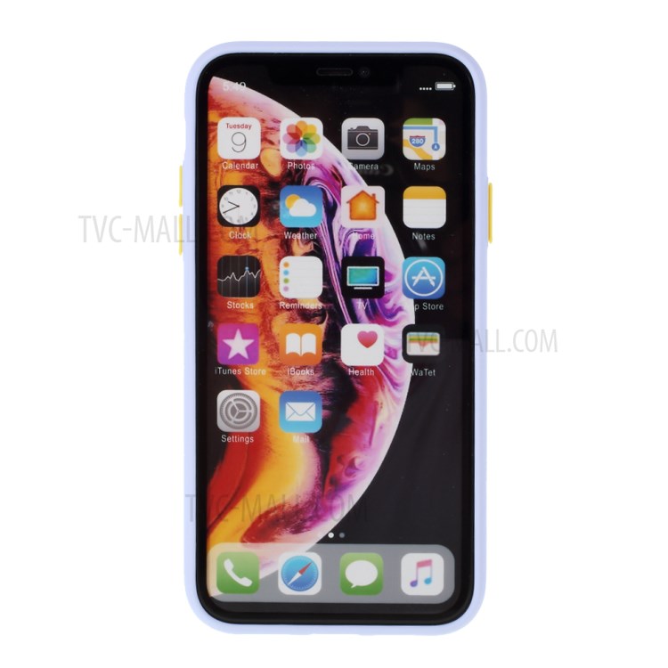 Contrast Color Splicing TPU Phone Case Precise Cut-out Hole for iPhone XR 6.1 inch - Purple-3