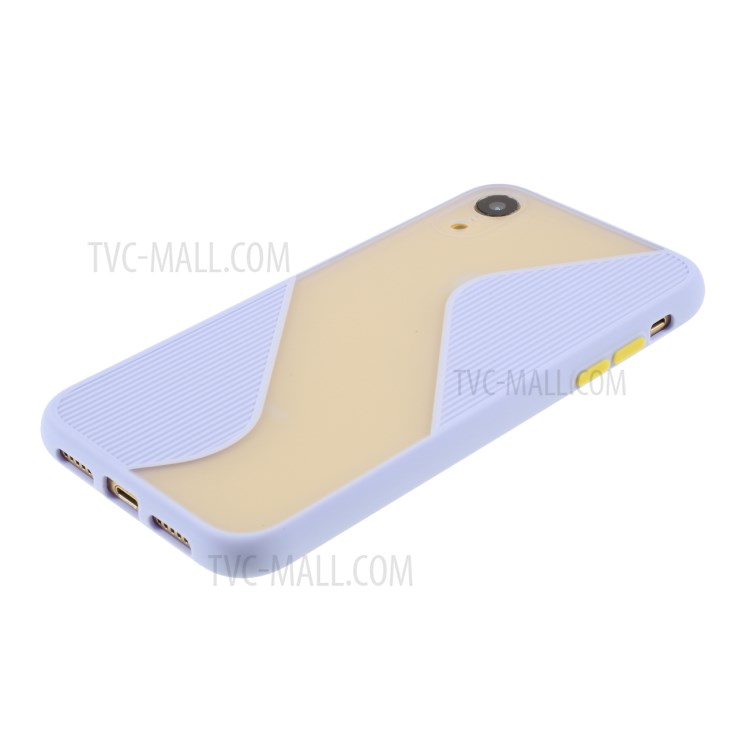 Contrast Color Splicing TPU Phone Case Precise Cut-out Hole for iPhone XR 6.1 inch - Purple-4