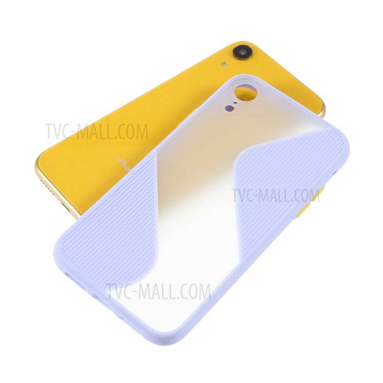 Contrast Color Splicing TPU Phone Case Precise Cut-out Hole for iPhone XR 6.1 inch - Purple-5