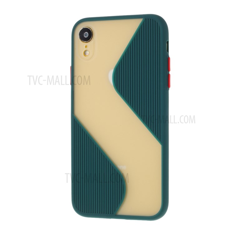 Contrast Color Splicing TPU Phone Case Precise Cut-out Hole for iPhone XR 6.1 inch - Green-2