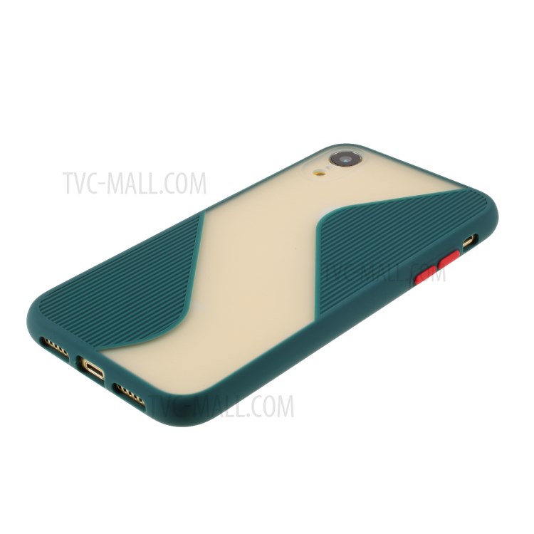 Contrast Color Splicing TPU Phone Case Precise Cut-out Hole for iPhone XR 6.1 inch - Green-4