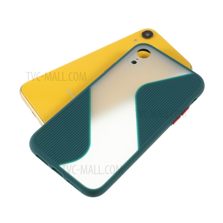 Contrast Color Splicing TPU Phone Case Precise Cut-out Hole for iPhone XR 6.1 inch - Green-5
