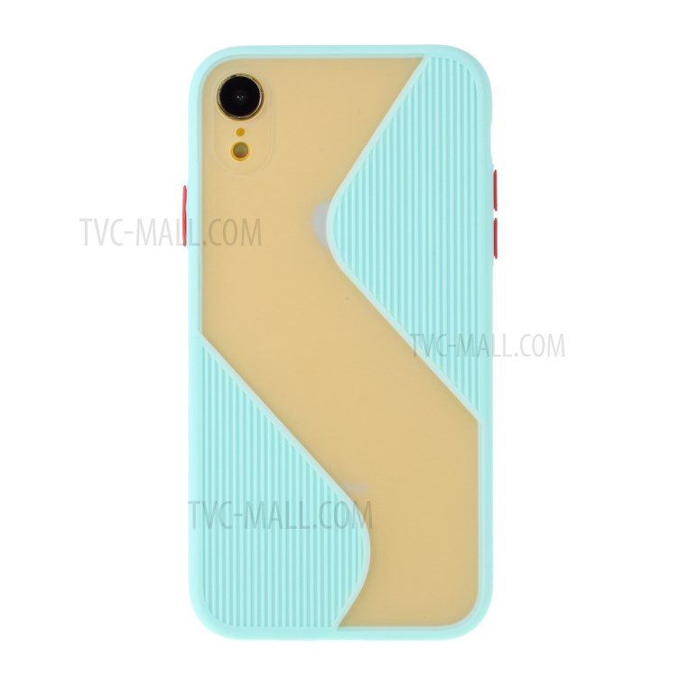 Contrast Color Splicing TPU Phone Case Precise Cut-out Hole for iPhone XR 6.1 inch - Baby Blue-1