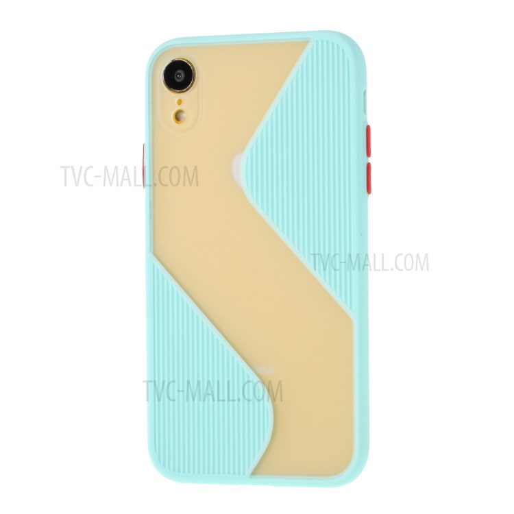 Contrast Color Splicing TPU Phone Case Precise Cut-out Hole for iPhone XR 6.1 inch - Baby Blue-2