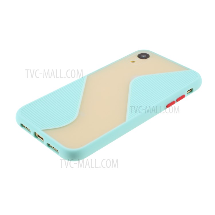 Contrast Color Splicing TPU Phone Case Precise Cut-out Hole for iPhone XR 6.1 inch - Baby Blue-4