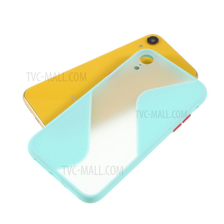 Contrast Color Splicing TPU Phone Case Precise Cut-out Hole for iPhone XR 6.1 inch - Baby Blue-5