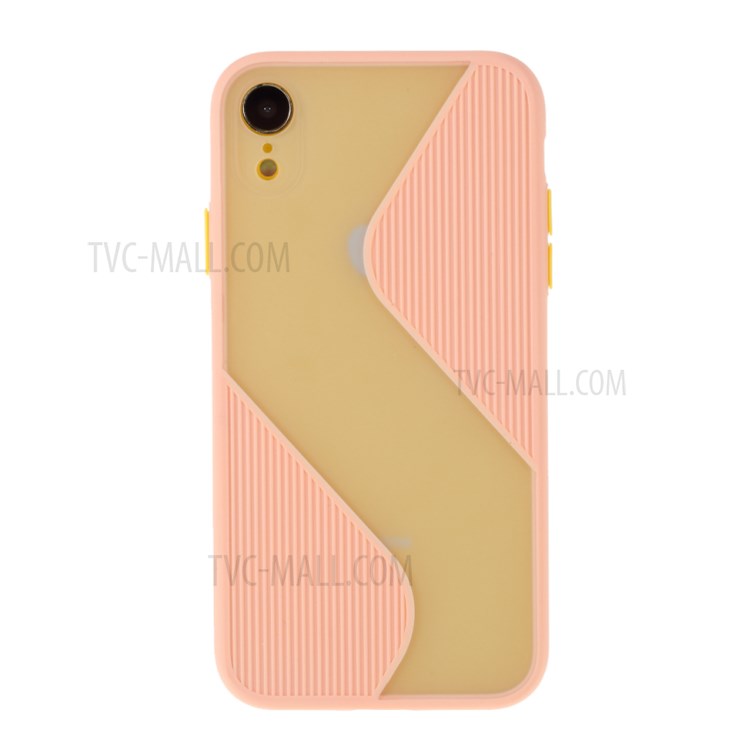 Contrast Color Splicing TPU Phone Case Precise Cut-out Hole for iPhone XR 6.1 inch - Pink-1
