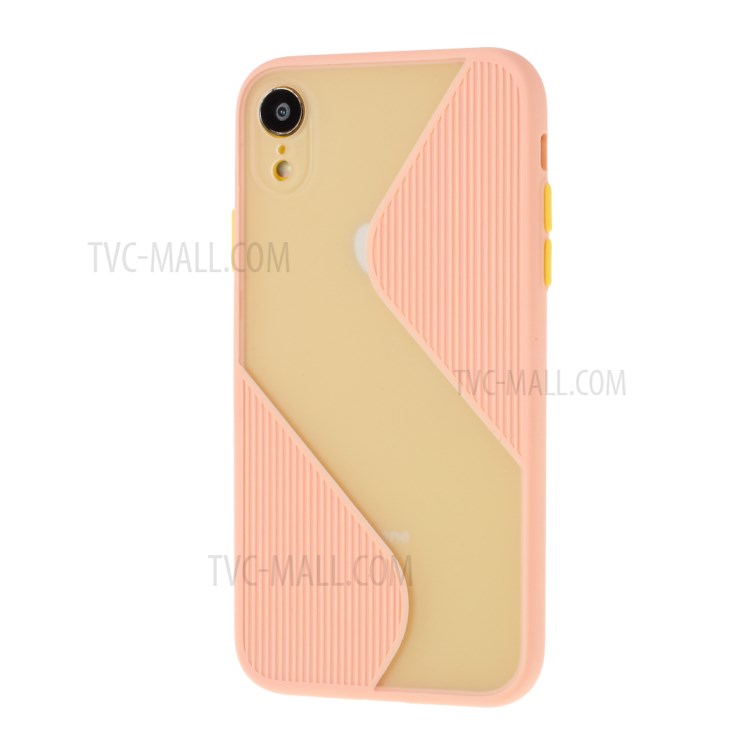 Contrast Color Splicing TPU Phone Case Precise Cut-out Hole for iPhone XR 6.1 inch - Pink-2