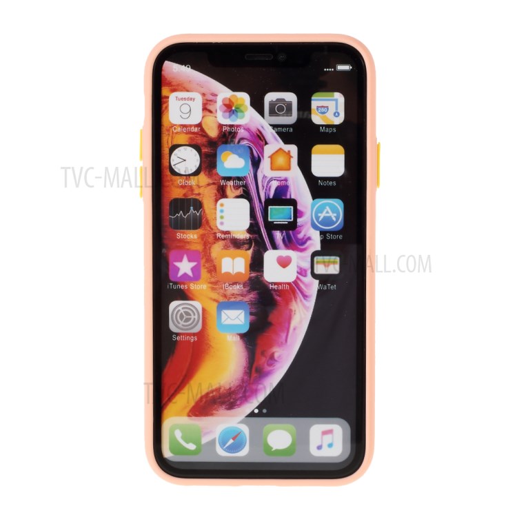 Contrast Color Splicing TPU Phone Case Precise Cut-out Hole for iPhone XR 6.1 inch - Pink-3