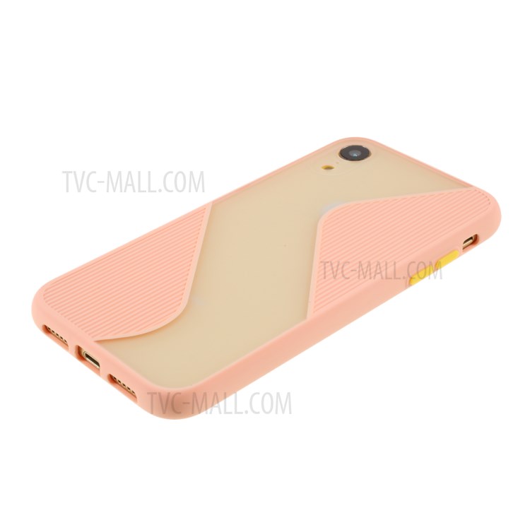 Contrast Color Splicing TPU Phone Case Precise Cut-out Hole for iPhone XR 6.1 inch - Pink-4
