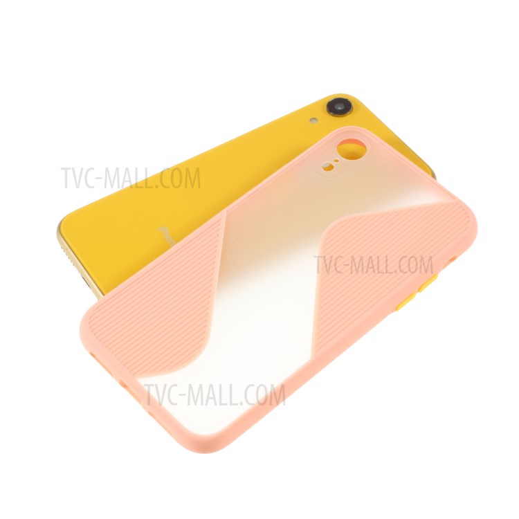Contrast Color Splicing TPU Phone Case Precise Cut-out Hole for iPhone XR 6.1 inch - Pink-5