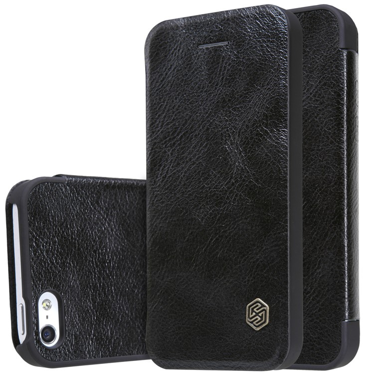 NILLKIN Qin Serie Leder Telefon Shell Für IPhone Se / 5s / 5 - Schwarz-6