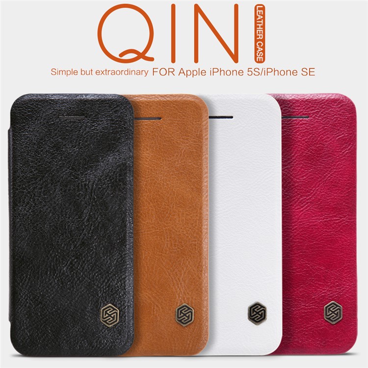 NILLKIN Qin Serie Leder Telefon Shell Für IPhone Se / 5s / 5 - Schwarz-7