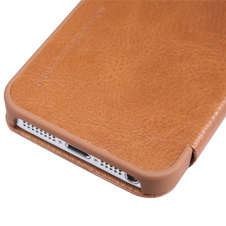 NILLKIN Qin Serie Leder Flip Abdeckung Für IPhone Se / 5s / 5 - Braun-3